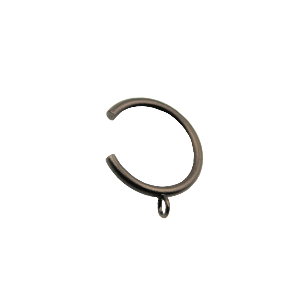 French Rod Passing Ring Brushed Nickel - Dark Bronze
