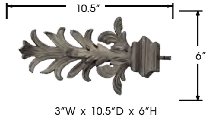 Sizing for Metal Broad Leaf W/square Base