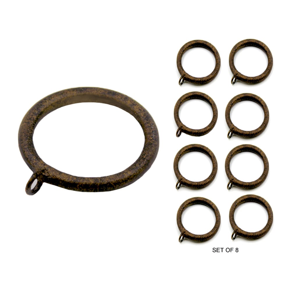 Set/8 Metal Smooth Rings For 1-1/4" Pole - Old World Bronze
