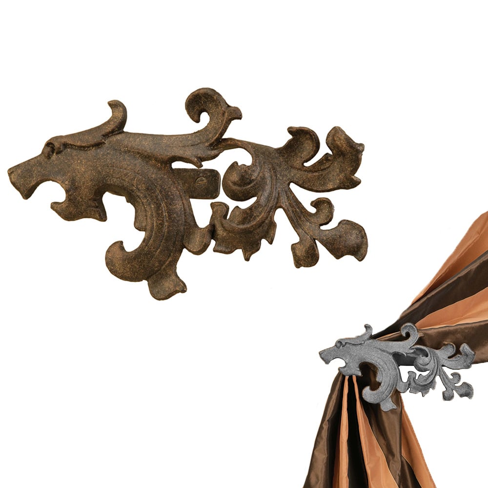 Metal Tieback Pair: Gryphon Design - Old World Bronze