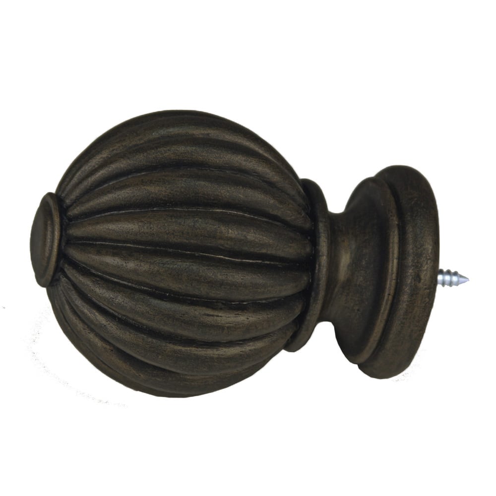 Fluted Ball Finial - Bronze / Black