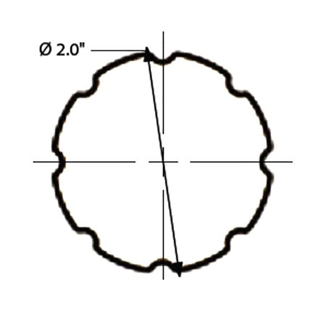 Sizing for Fluted Rod - 8 Ft