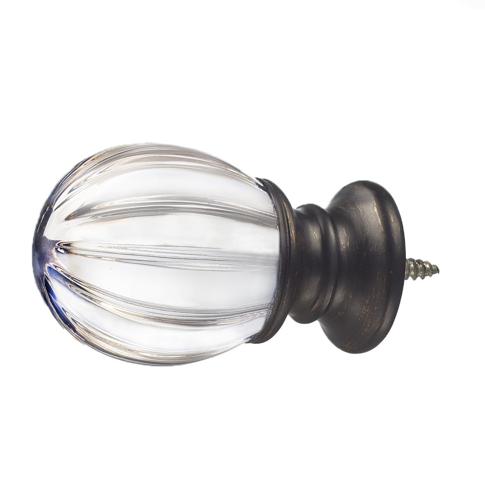Clear Acrylic Fluted Oval
