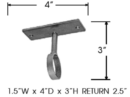 Sizing for Ceiling Mount Bracket - Standard