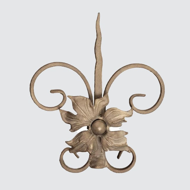 Floral Spear forged metal drapery holdback